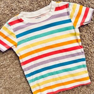 Carters Kids Rainbow Striped TShirt Short Sleeve Crew Neck Top Size 5T